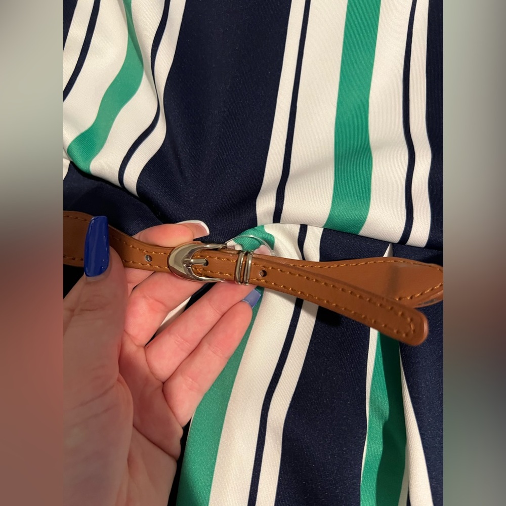 SOLD; NWT BCX Striped Dress with Belt - Picture 2 of 7
